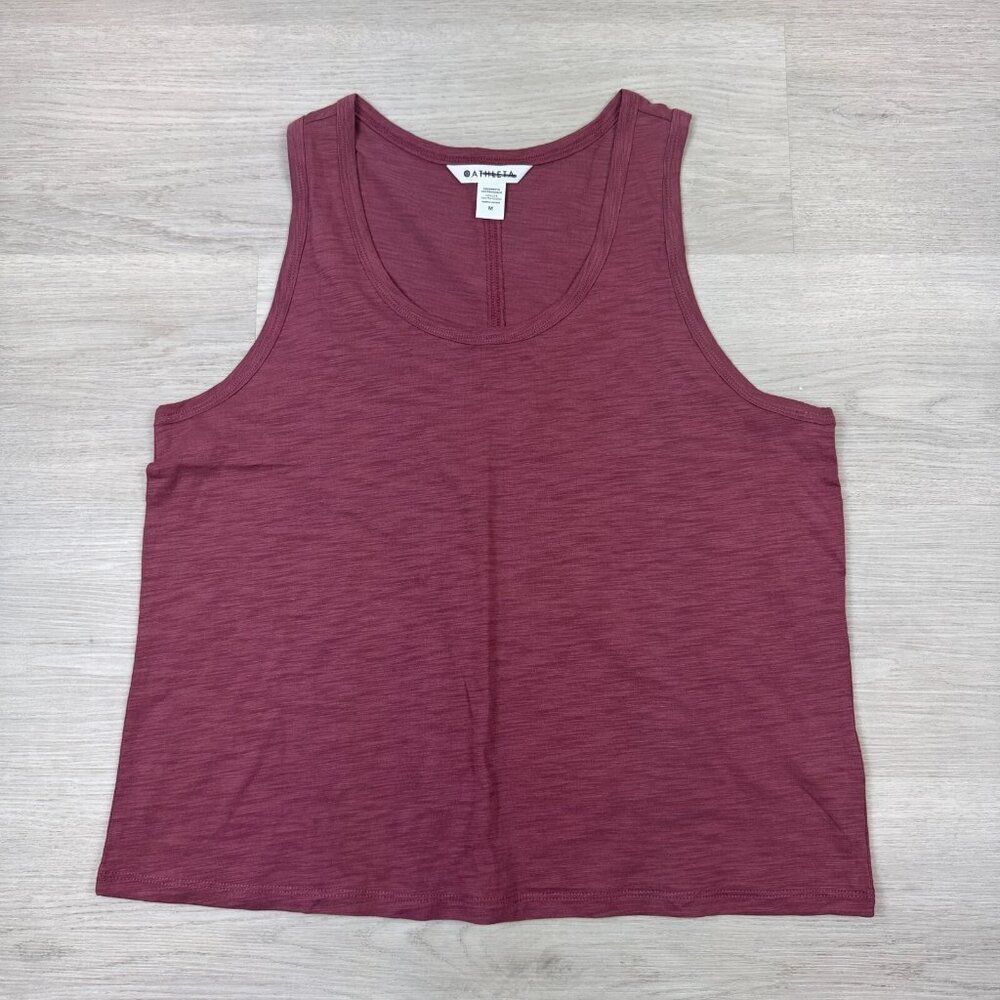 Athleta Essential Slub Tank Top Womens Medium Rosewood Red